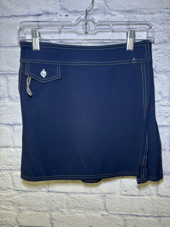 Vintage Birdwell Beach Britches Skirt Shorts Beach Wrap Size Small Navy Blue - Picture 3 of 10